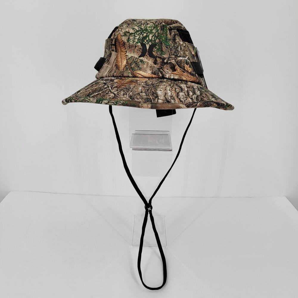 Hurley Boonie Hat Realtree Edge Camo UPF 50+ Chin Strap Wide Brim L-XL